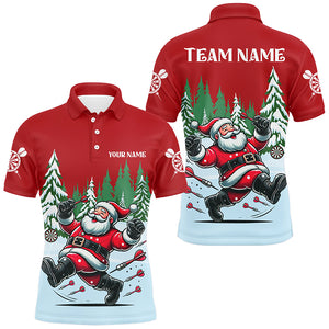 Christmas Dart Shirts For Men Custom 3D Funny Santa Print Darts Shirts Short Sleeve Dart Jerseys TDM2845