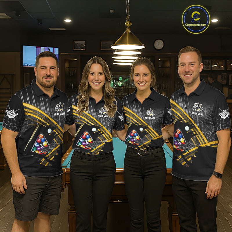 Personalized Billiard Shirts For Women Custom Yellow Billiard Pool Ball Jersey, Billiard Team Shirt TDM7989