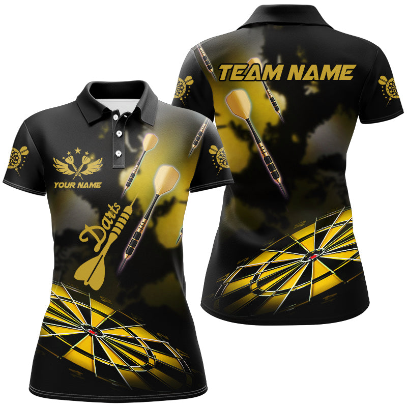 Yellow Dart Board Hazy Smoke Custom 3D Dart Shirts For Women, Darts League Team Shirt Dart Jerseys TDM3069