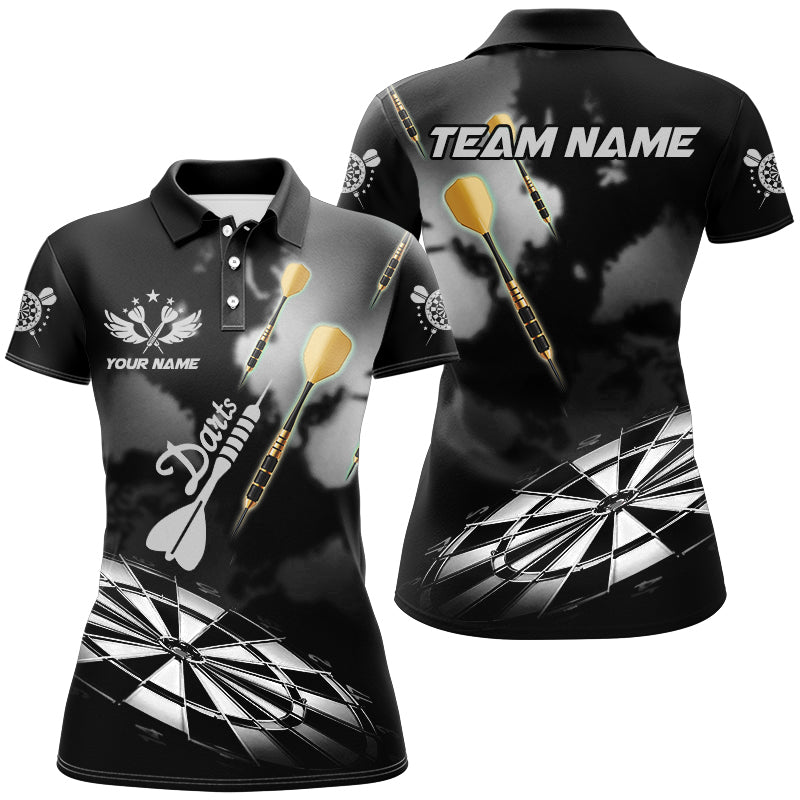 Black White Dart Board Hazy Smoke Custom 3D Dart Shirts For Women Darts League Team Shirt Dart Jersey TDM3070