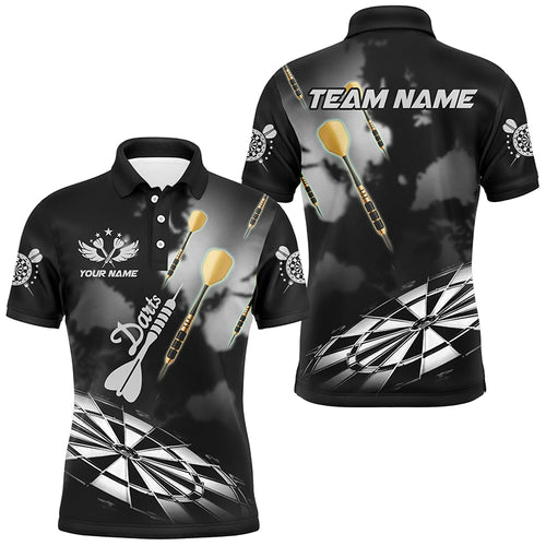 Black White Dart Board Hazy Smoke Custom 3D Dart Shirts For Men Darts League Team Shirt Dart Jersey TDM3070