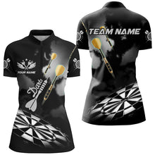 Load image into Gallery viewer, Black White Dart Board Hazy Smoke Custom 3D Dart Shirts For Women Darts League Team Shirt Dart Jersey TDM3070