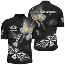 Load image into Gallery viewer, Black White Dart Board Hazy Smoke Custom 3D Dart Shirts For Men Darts League Team Shirt Dart Jersey TDM3070