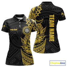 Load image into Gallery viewer, Personalized Yellow Tribal Darts Polo &amp; Quarter Zip Custom Dart Shirts For Women Dart Jerseys TDM5568