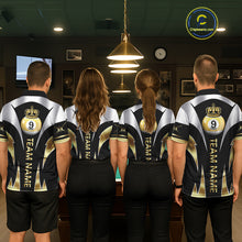 Load image into Gallery viewer, Personalized Crown 9 Ball Billiard Shirt For Men Custom Billiard Tournament Pool Team Jersey |Gold TDM5572