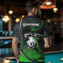 Load image into Gallery viewer, Funny 8 Ball Pool Green Billiard Jersey For Men Custom Polo &amp; Quarter Zip Billiard Team Shirts TDM3487