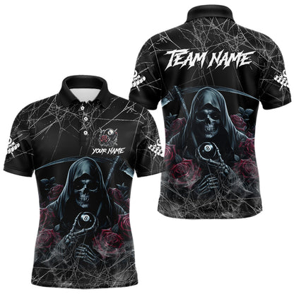 Grim Reaper 8 Ball Pool Roses Men's Billiard Shirt Custom Billiard Jersey, Billiard Team Shirts TDM3796