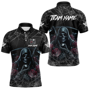 Death Skeleton 8 Ball Pool Roses Men's Billiard Shirt Custom Billiard Jersey, Billiard Team Shirts TDM3796