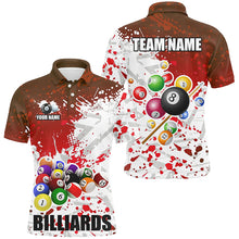 Load image into Gallery viewer, Personalized Red Billiard Balls Paint Splash Men Billiard Shirts, 3D Billiard Jerseys Attire TDM1692