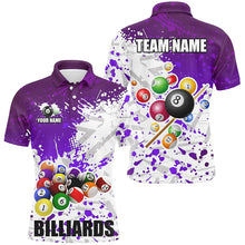 Load image into Gallery viewer, Personalized Purple Billiard Balls Paint Splash Men Billiard Shirts, 3D Billiard Jerseys Attire TDM1693