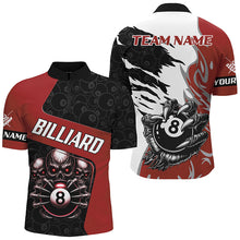 Load image into Gallery viewer, Personalized Skull Sharp Claws Billiard Shirts For Men Custom 8 Ball Pool Team Jerseys Shirts |Red TDM2348