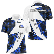 Load image into Gallery viewer, Blue Billiard 8 Ball Flame Pattern Custom Pool Shirts For Men, Billiard Tournament Jerseys For Team TDM2351