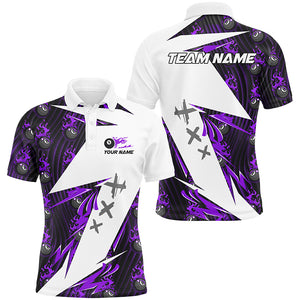 Purple Billiard 8 Ball Flame Pattern Custom Pool Shirts For Men, Billiard Tournament Team Jerseys TDM2352