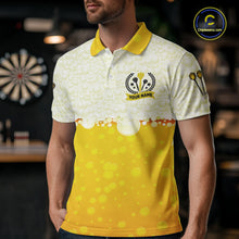 Load image into Gallery viewer, Personalized Yellow Funny Darts And Beer Men Dart Shirts, Drinking Darts Team Jerseys, Dart Gifts TDM2609
