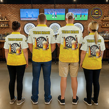 Load image into Gallery viewer, Personalized Yellow Funny Darts And Beer Men Dart Shirts, Drinking Darts Team Jerseys, Dart Gifts TDM2609