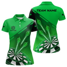 Load image into Gallery viewer, Personalized Green Dart Jerseys Polo &amp; Quarter Zip Shirt For Women Custom Dart Shirts Team Uniform TDM3084