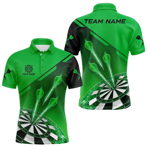 Personalized Green Dart Jerseys Polo & Quarter Zip Shirt For Men Custom Dart Shirts Team Uniform TDM3084