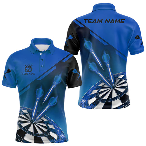 Personalized Blue Dart Jerseys Polo & Quarter Zip Shirt For Men Custom Dart Shirts Team Uniform TDM3086