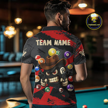 Load image into Gallery viewer, Black And Red Funny 8 Ball Pool Billiard Shirt For Men Custom Billiard Team Jersey Polo &amp; 1/4 Zip TDM5315