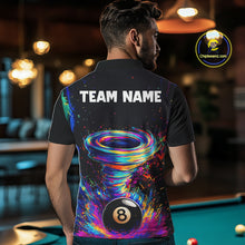 Load image into Gallery viewer, Funny 8 Ball Pool Colorful Splash Tornado Billiard Shirt For Men Custom Billiard Team Jersey TDM5575