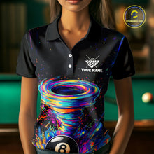 Load image into Gallery viewer, Funny 8 Ball Pool Colorful Splash Tornado Billiard Shirt For Women Custom Billiard Team Jersey TDM5575