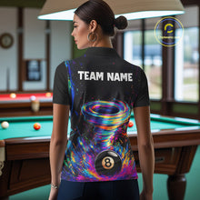 Load image into Gallery viewer, Funny 8 Ball Pool Colorful Splash Tornado Billiard Shirt For Women Custom Billiard Team Jersey TDM5575