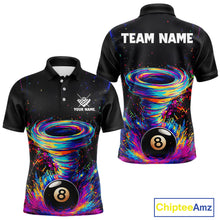 Load image into Gallery viewer, Funny 8 Ball Pool Colorful Splash Tornado Billiard Shirt For Men Custom Billiard Team Jersey TDM5575