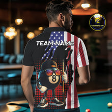 Load image into Gallery viewer, American Flag Funny 8 Ball Pool Billiard Shirt For Men Custom Patriotic Billiard Team Jersey TDM5576