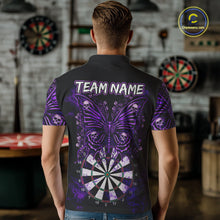 Load image into Gallery viewer, Purple Dartboard Butterfly Skull Darts Shirt For Men Custom Darts Team Jersey Polo &amp; 1/4 Zip TDM5582