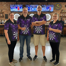 Load image into Gallery viewer, Purple Dartboard Butterfly Skull Darts Shirt For Women Custom Darts Team Jersey Polo &amp; 1/4 Zip TDM5582