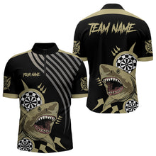 Load image into Gallery viewer, Funny Shark Darts Shirt With Pocket Option For Men Custom Dart Team Jersey TDM3655