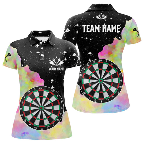 Personalized Darts Board Colorful And Grunge Style Women Dart Polo Shirts Custom Darts Team Jersey TDM1336