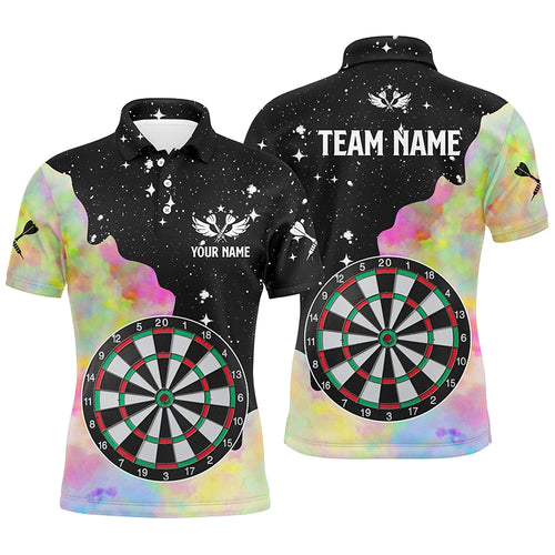 Personalized Darts Board Colorful And Grunge Style Men Dart Polo Shirts Custom Darts Team Jersey TDM1336