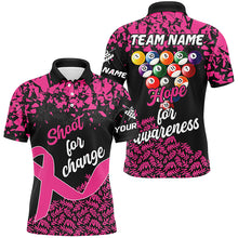 Load image into Gallery viewer, Shoot For Change Hope For Awareness Billiard Shirts For Men Custom Breast Cancer Billiard Jerseys TDM2357