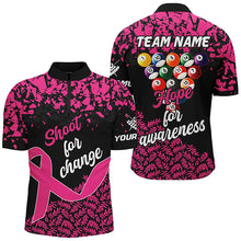 Load image into Gallery viewer, Shoot For Change Hope For Awareness Billiard Shirts For Men Custom Breast Cancer Billiard Jerseys TDM2357