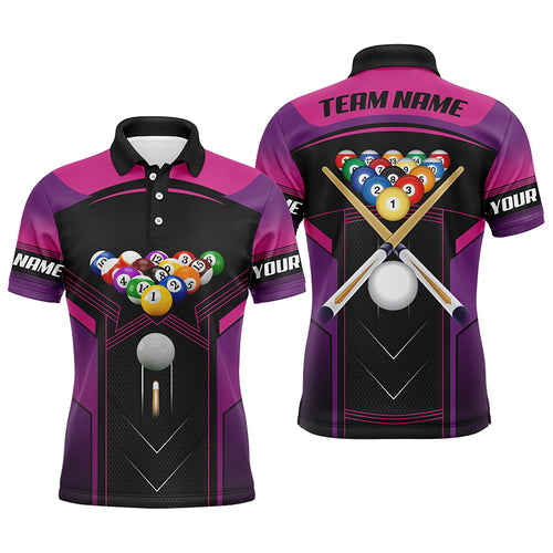 Custom Billiard Jerseys For Men, Personalized Billiard Balls Team Polo Shirts For Pool Player TDM0226