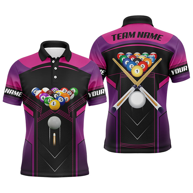 Custom Billiard Jerseys For Men, Personalized Billiard Balls Team Polo Shirts For Pool Player TDM0226