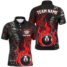 Load image into Gallery viewer, Personalized Wolf Flaming 8 Ball Pool Fire Men Billiard Shirts Team League Billiard Jerseys | Red TDM2616