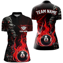 Load image into Gallery viewer, Personalized Wolf Flaming 8 Ball Pool Fire Women Billiard Shirts Team League Billiard Jerseys | Red TDM2616