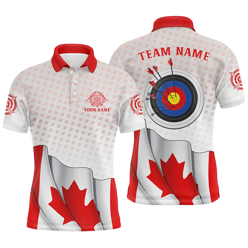 Personalized Canadian Archery 3d Target Men Polo Shirts Custom Patriotic Canada Flag Archery Shirts TDM0450
