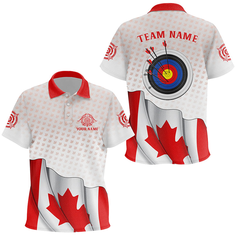Personalized Canadian Archery 3d Target Kid Polo Shirts Custom Patriotic Canada Flag Archery Shirts TDM0450