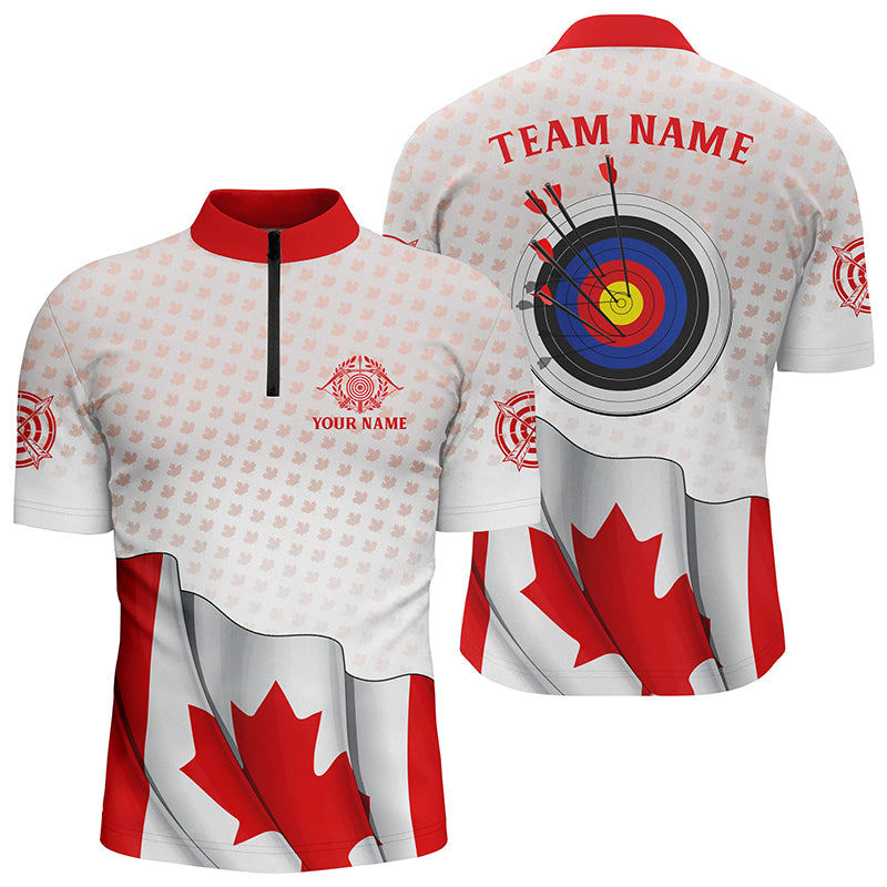 Customized Canadian Archery 3d Target Men Quarter-Zip Shirts Best Patriotic Archery Shirts TDM0450
