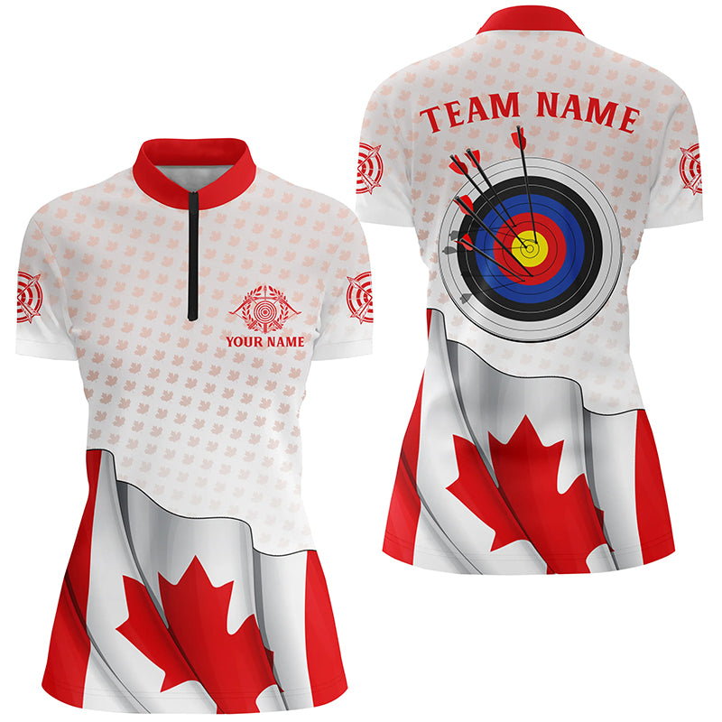 Customized Canadian Archery 3d Target Women Quarter-Zip Shirts Best Patriotic Archery Shirts TDM0450