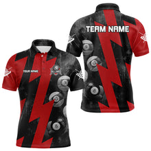 Load image into Gallery viewer, Red Billiard Thunder Polo &amp; Quarter Zip Shirts For Men, Billiard Jerseys Best Billiard Team Shirts TDM3097