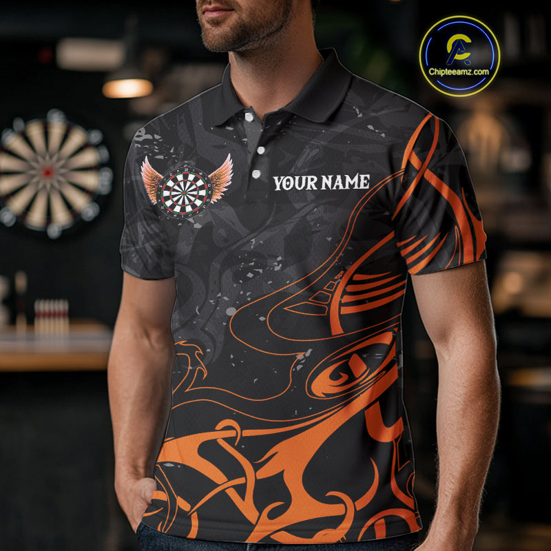 Arrow Wings Custom Dart Shirt For Men, Orange Dart Jerseys Pocket Option TDM5329