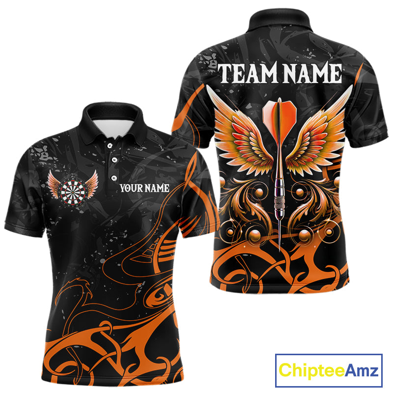 Arrow Wings Custom Dart Shirt For Men, Orange Dart Jerseys Pocket Option TDM5329