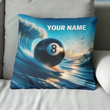 Load image into Gallery viewer, Funny 8 Ball Billiard Surfing Throw Pillow Custom Billiard Gifts Pillows TDM0815