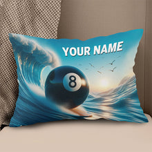 Load image into Gallery viewer, Funny 8 Ball Billiard Surfing Throw Pillow Custom Billiard Gifts Pillows TDM0815