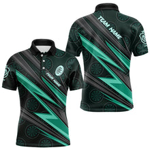 Load image into Gallery viewer, Personalized Turquoise Dartboard Pattern Darts Polo &amp; Quarter Zip Custom Men Dart Shirt Dart Jersey TDM3332