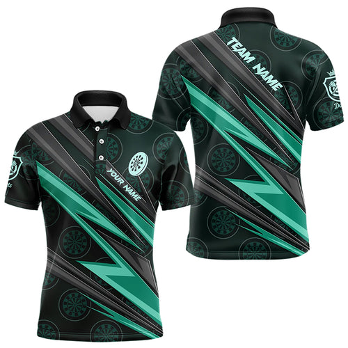 Personalized Turquoise Dartboard Pattern Darts Polo & Quarter Zip Custom Men Dart Shirt Dart Jersey TDM3332